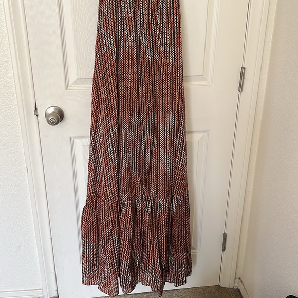 NWT $495 Ramy Brook - MEGAN DRESS Brown Maxi Dress with Bow Detail size XS - Picture 15 of 15